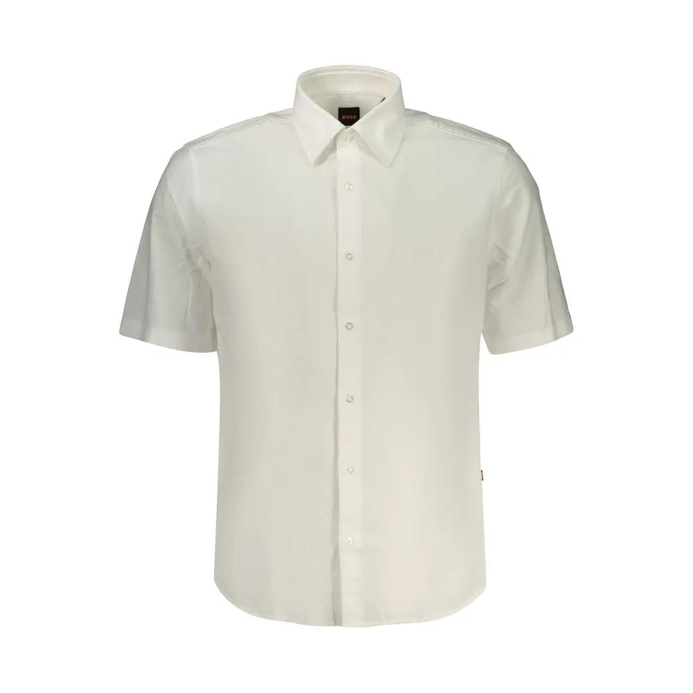 Hugo Boss Bianco Cotton Men Shirt by Hugo Boss