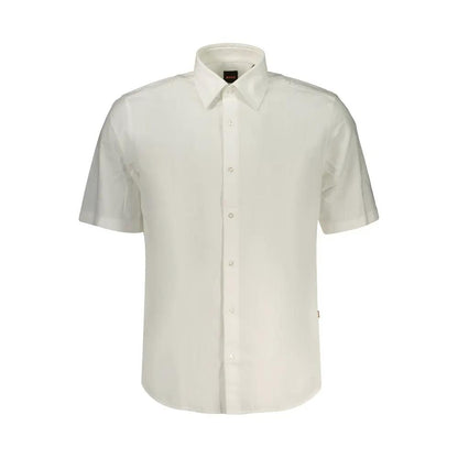 Hugo Boss Bianco Cotton Men Shirt by Hugo Boss