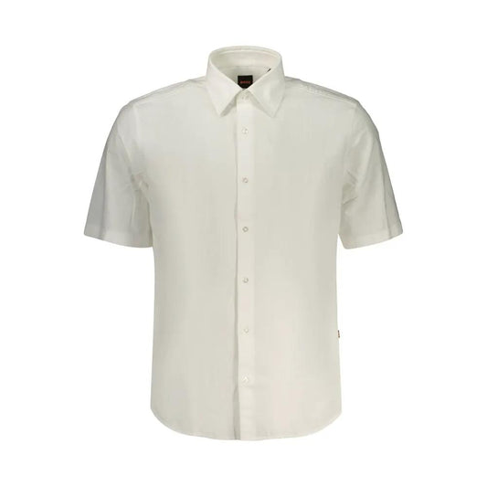Hugo Boss Bianco Cotton Men Shirt by Hugo Boss
