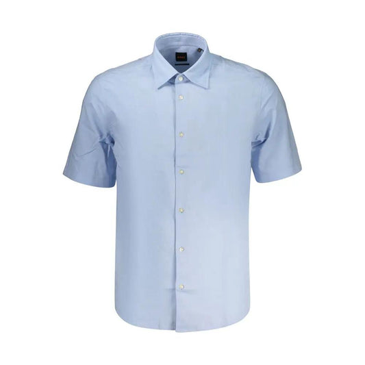 Hugo Boss Azzurro Cotton Men Shirt by Hugo Boss