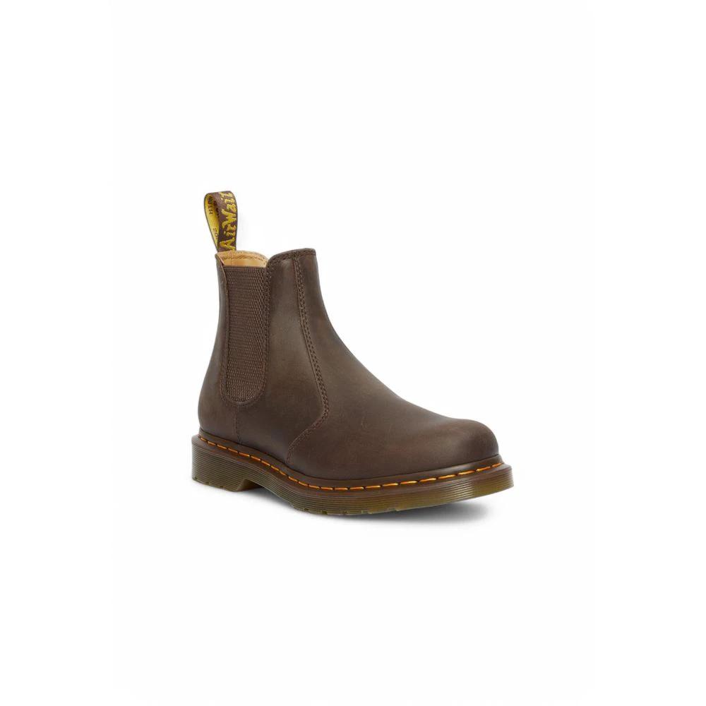 Dr. Martens Brown Leather Ankle Boots by Dr. Martens