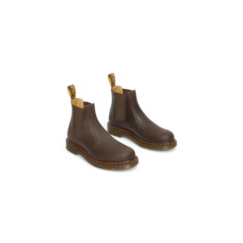 Dr. Martens Brown Leather Ankle Boots by Dr. Martens