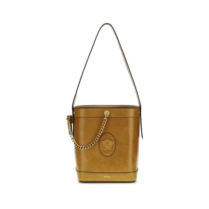 Versace Brown Calf Leather Bos Taurus Shoulder Bag by Versace