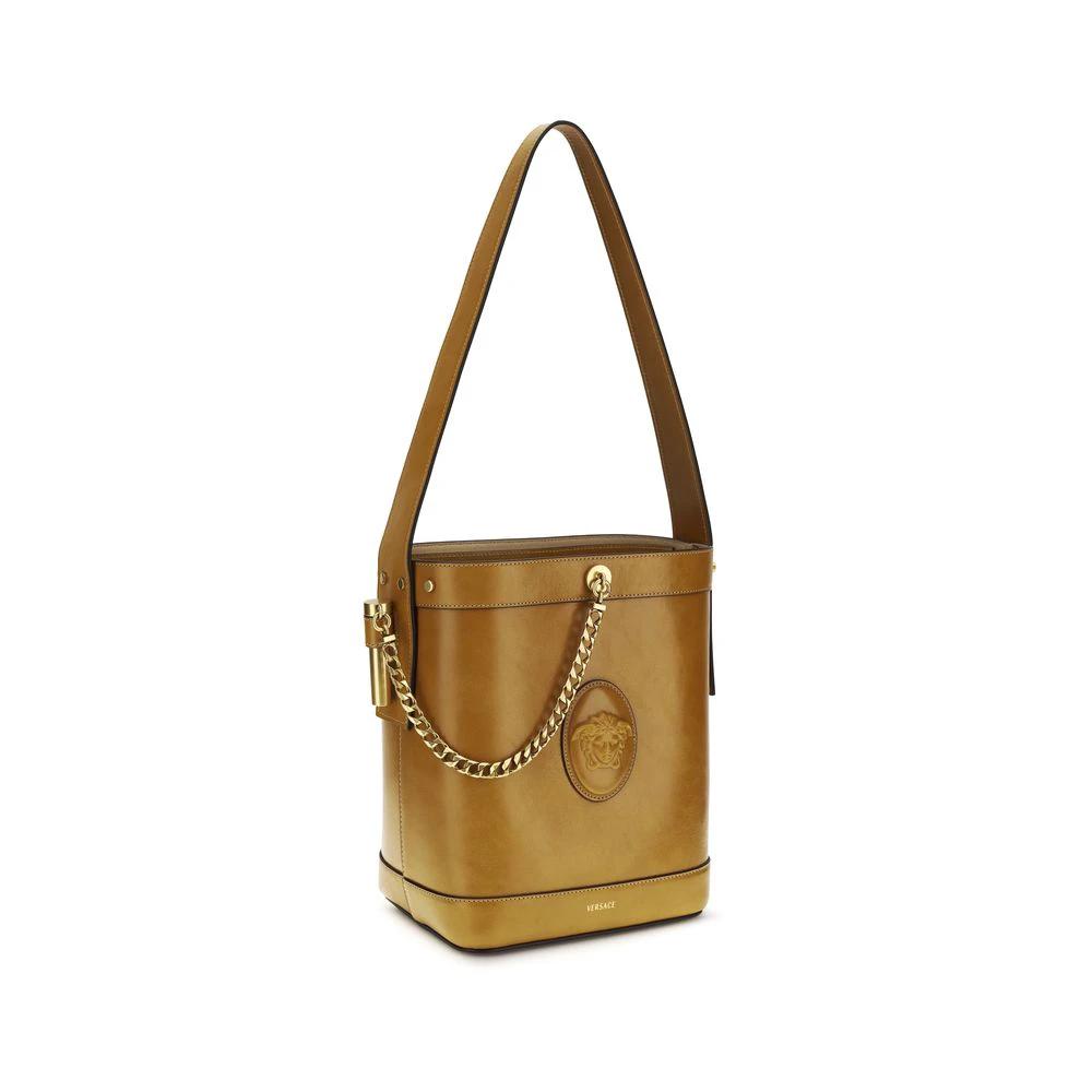 Versace Brown Calf Leather Bos Taurus Shoulder Bag by Versace