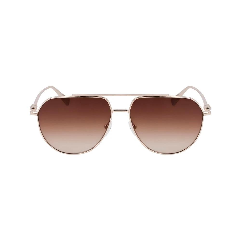 Longchamp Gold Metal Sunglasses by Longchamp
