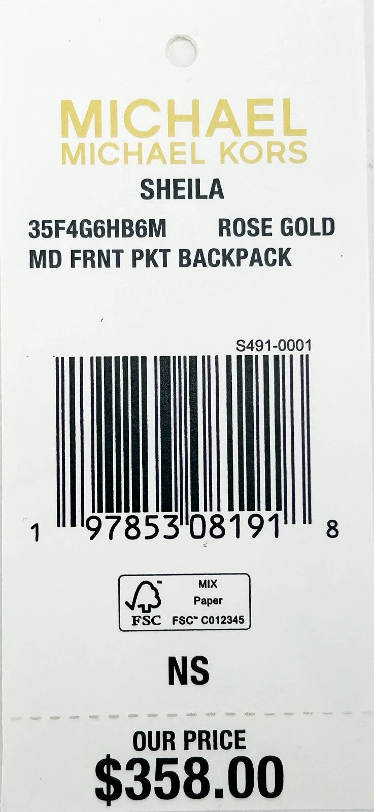 Michael Kors Sheila Medium PVC Backpack Bookbag by Michael Kors