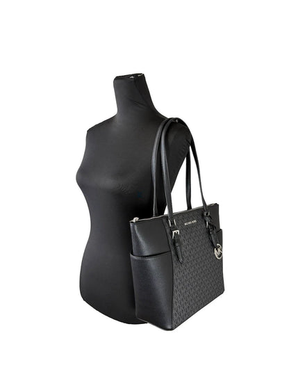 Michael Kors Charlotte Leather Top Zip Tote Bag by Michael Kors