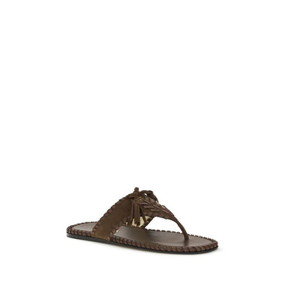 Prada Brown Calf Leather Bos Taurus Sandals by Prada