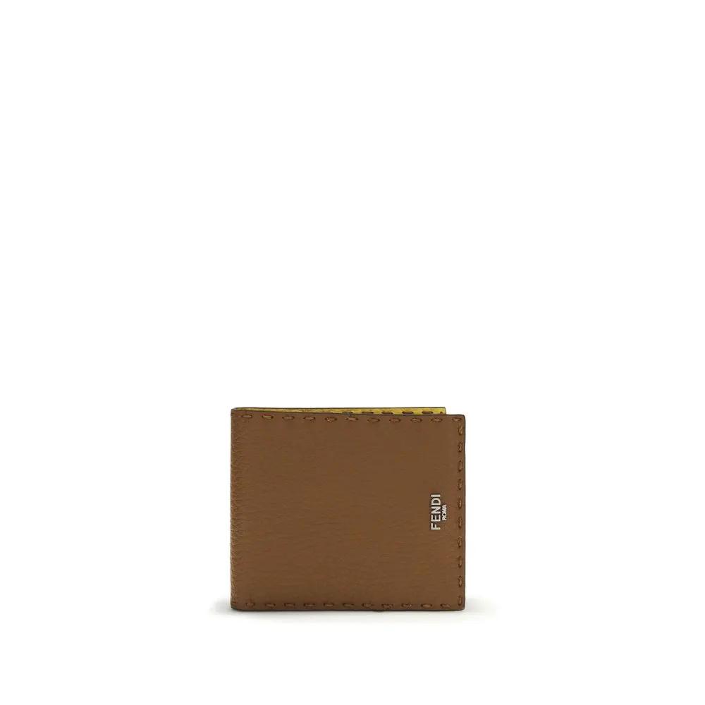 Fendi Brown Calf Leather Bos Taurus Wallet by Fendi