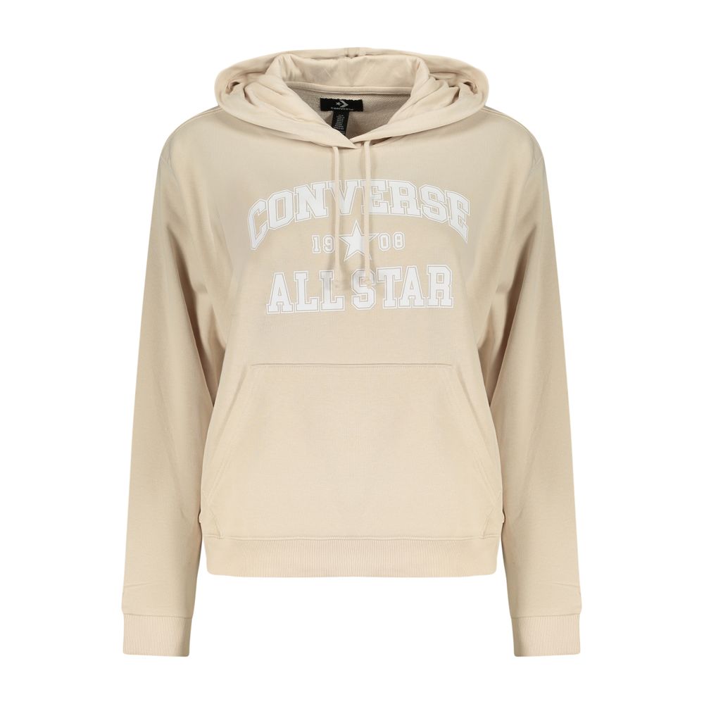 Sweat à capuche Converse femme en coton beige – CO-44309