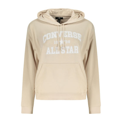 Sweat à capuche Converse femme en coton beige – CO-44309