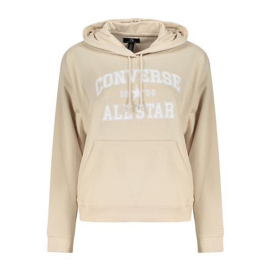 Sweat à capuche Converse femme en coton beige – CO-44309