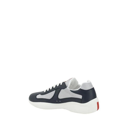 Prada Blue Calf Leather Bos Taurus Athletic Sneakers by Prada