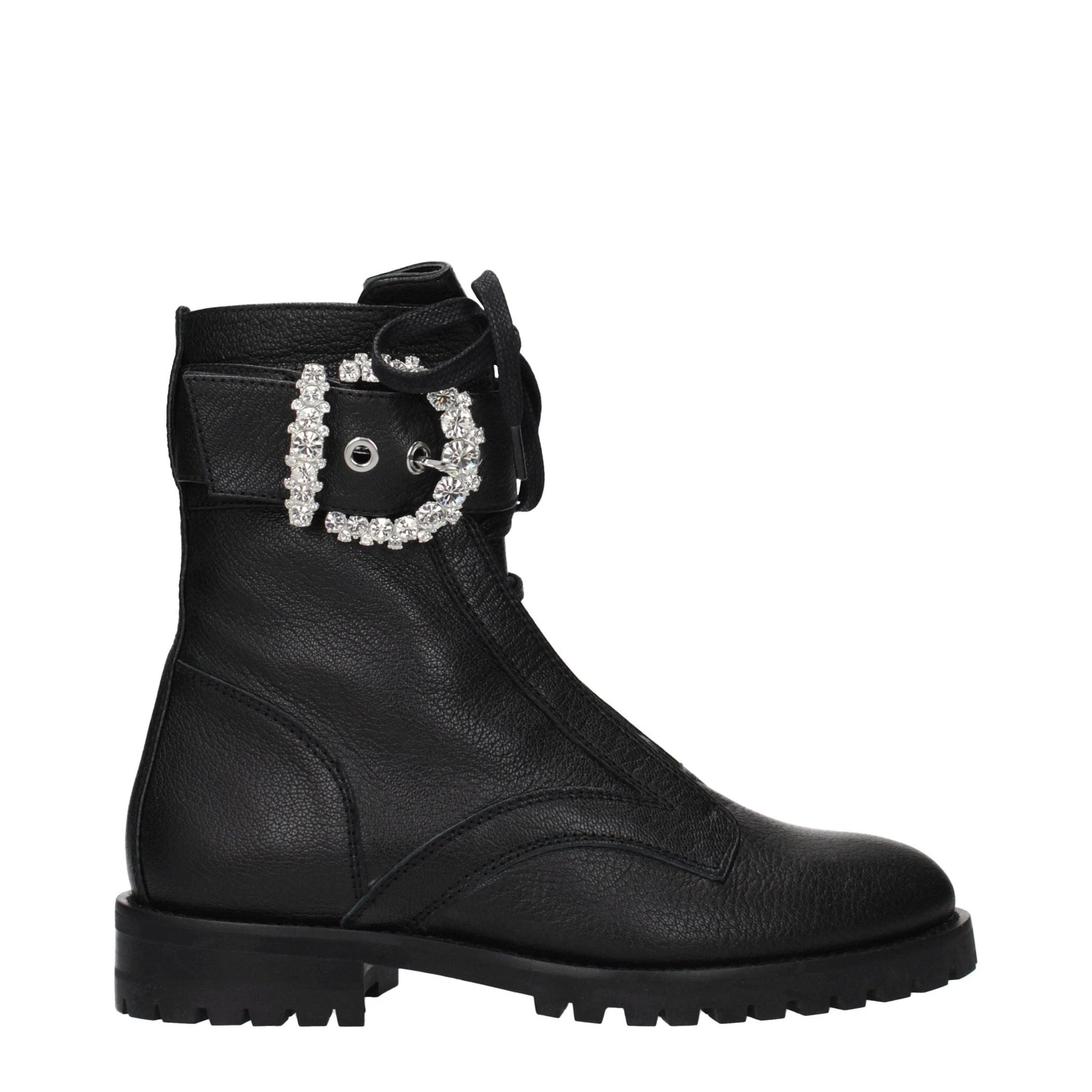 Jimmy Choo Black Leather Ankle Boots by Jimmy Choo