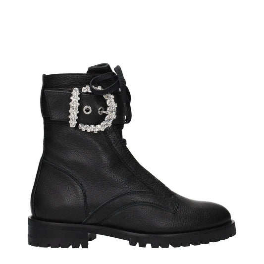 Jimmy Choo Black Leather Ankle Boots by Jimmy Choo