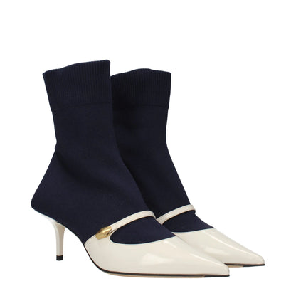 Jimmy Choo Blue Fabric Ankle Boots by Jimmy Choo