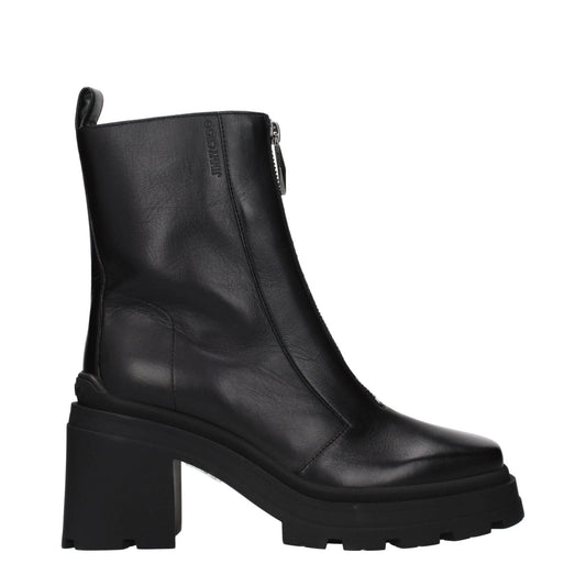 Jimmy Choo Black Leather Ankle Boots by Jimmy Choo