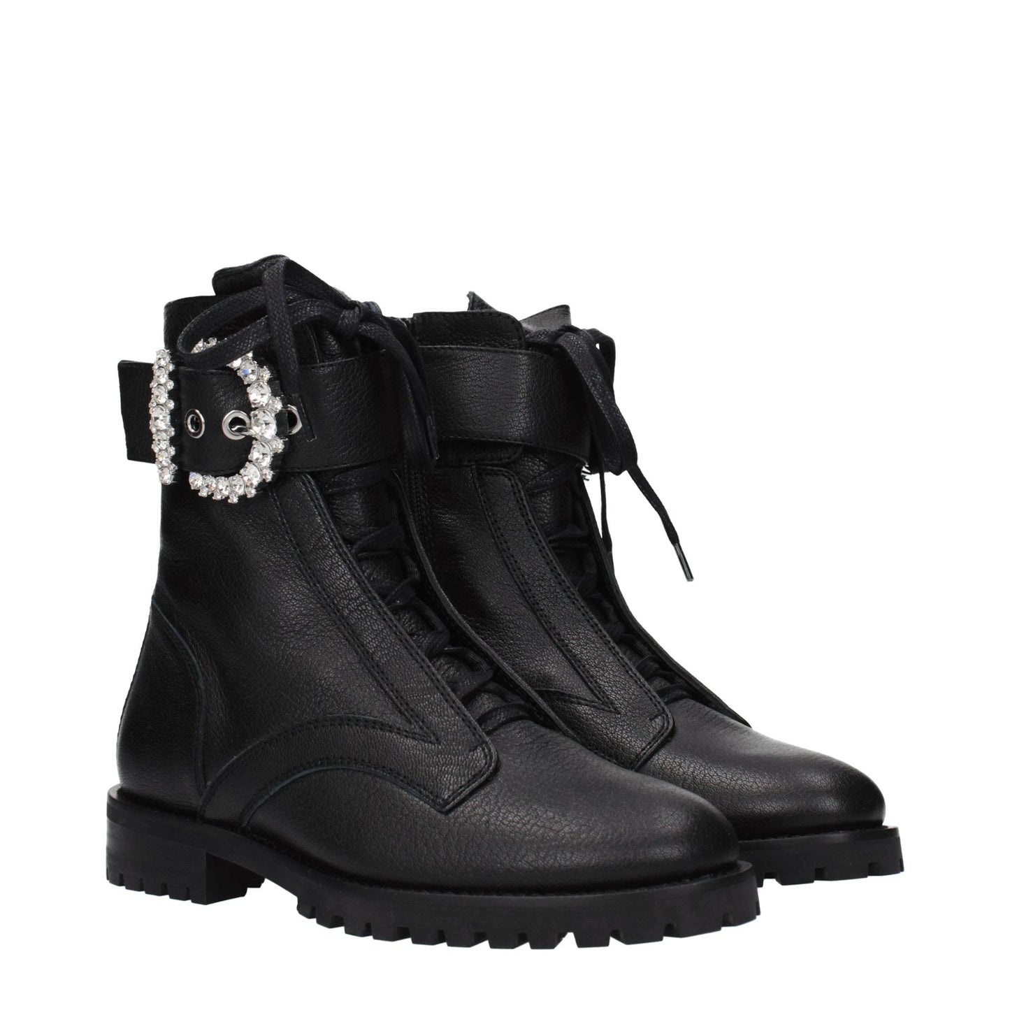 Jimmy Choo Black Leather Ankle Boots by Jimmy Choo