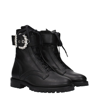 Jimmy Choo Black Leather Ankle Boots by Jimmy Choo