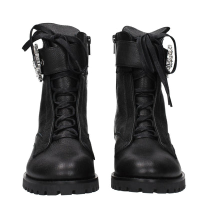 Jimmy Choo Black Leather Ankle Boots by Jimmy Choo