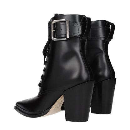 Jimmy Choo Black Leather Ankle Boots by Jimmy Choo