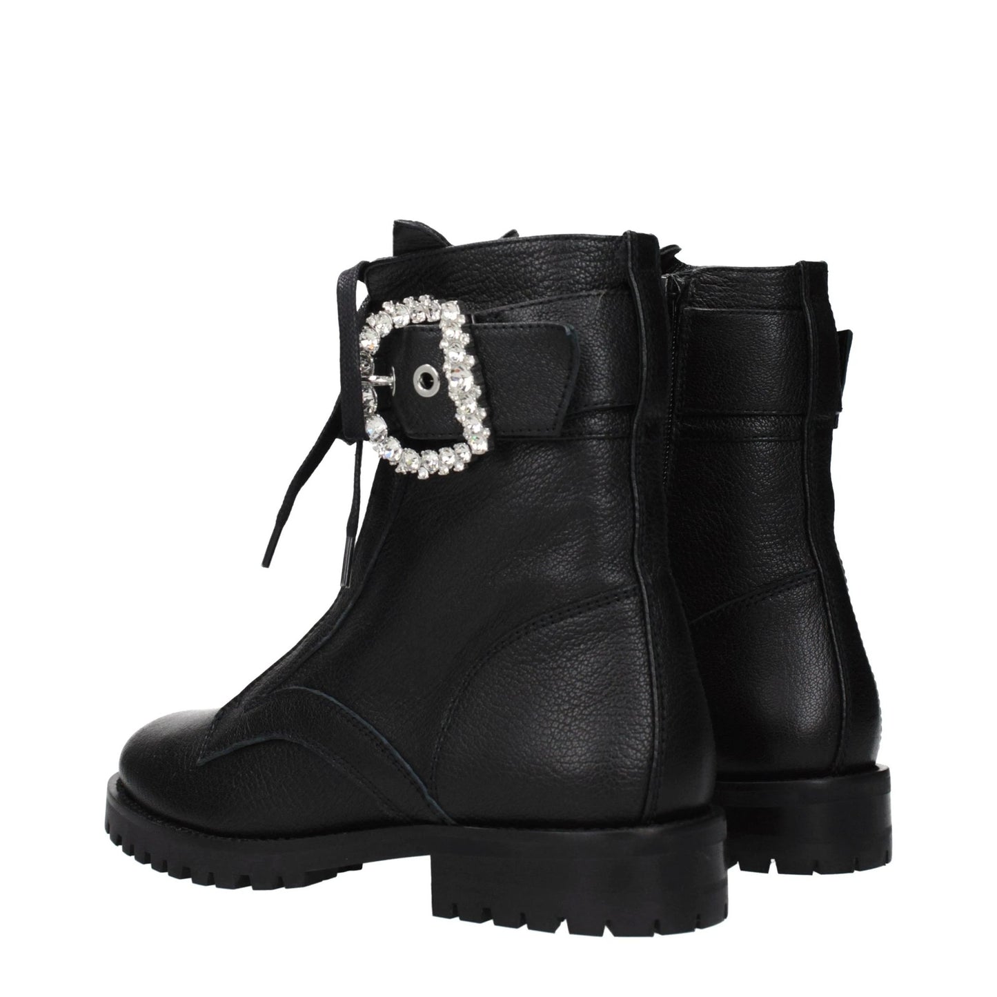Jimmy Choo Black Leather Ankle Boots by Jimmy Choo