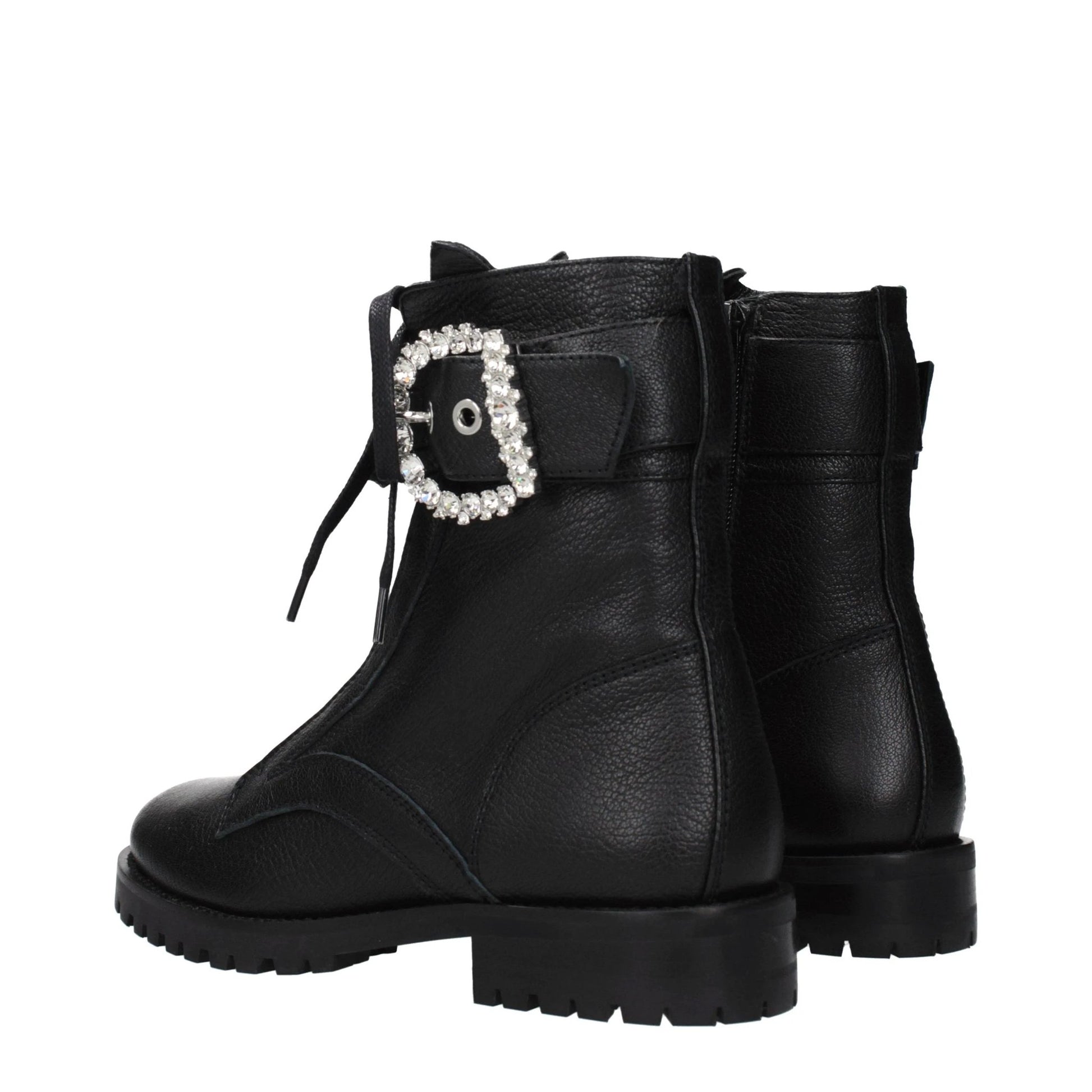 Jimmy Choo Black Leather Ankle Boots by Jimmy Choo