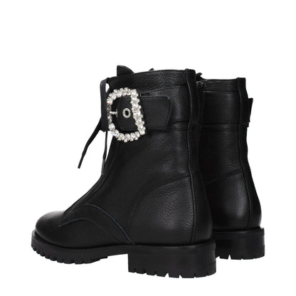 Jimmy Choo Black Leather Ankle Boots by Jimmy Choo