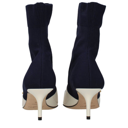 Jimmy Choo Blue Fabric Ankle Boots by Jimmy Choo