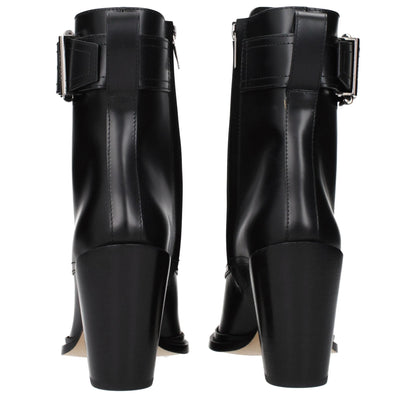 Jimmy Choo Black Leather Ankle Boots by Jimmy Choo