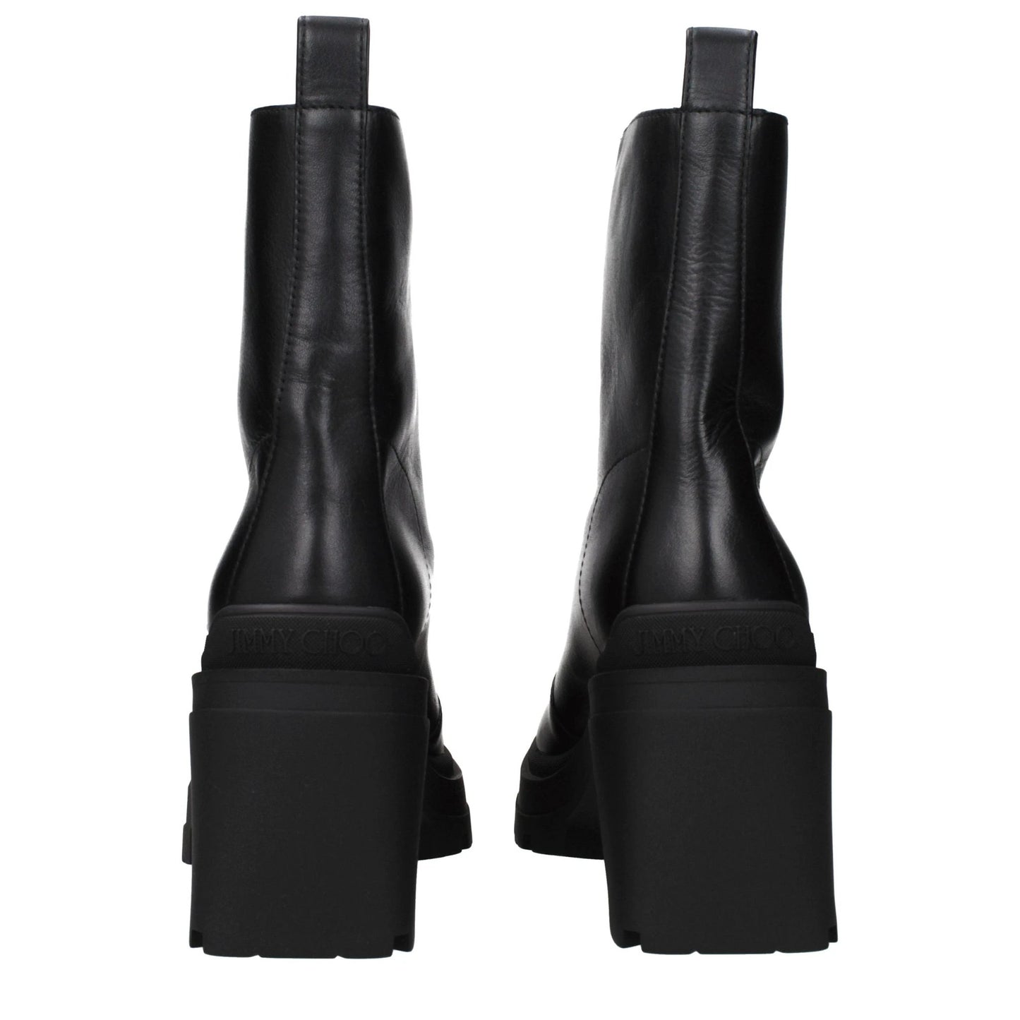 Jimmy Choo Black Leather Ankle Boots by Jimmy Choo