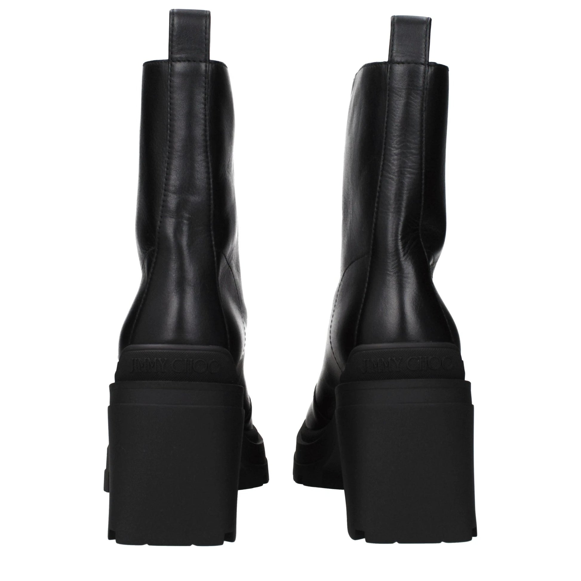 Jimmy Choo Black Leather Ankle Boots by Jimmy Choo