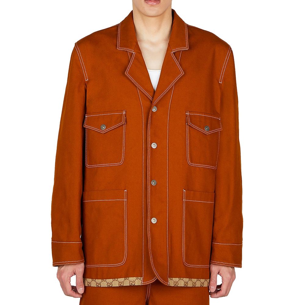 Gucci Brown Cotton Coat by Gucci