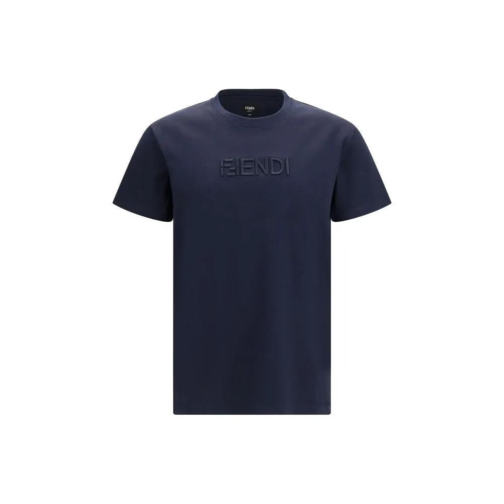 Fendi Blue Cotton T-Shirt by Fendi