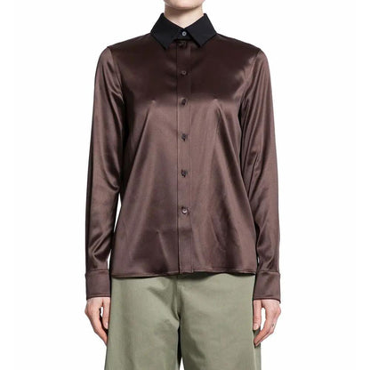 Loewe Brown Silk Dress Shirt by Loewe
