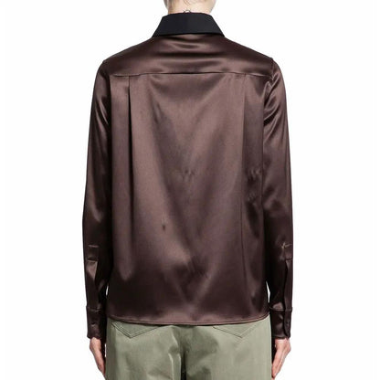 Loewe Brown Silk Dress Shirt by Loewe
