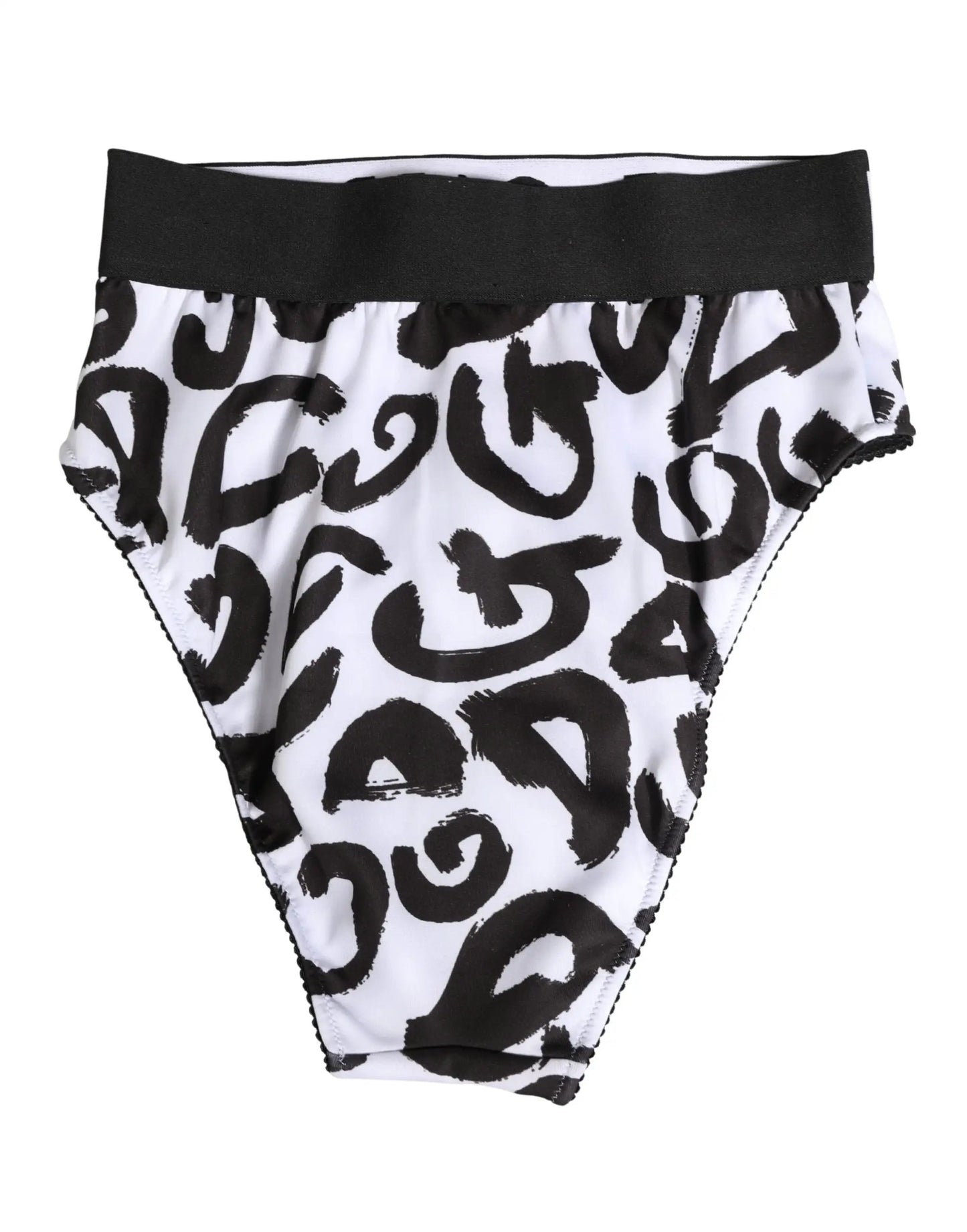 Dolce & Gabbana Black White Graphic Logo High Brief Underwear by Dolce & Gabbana