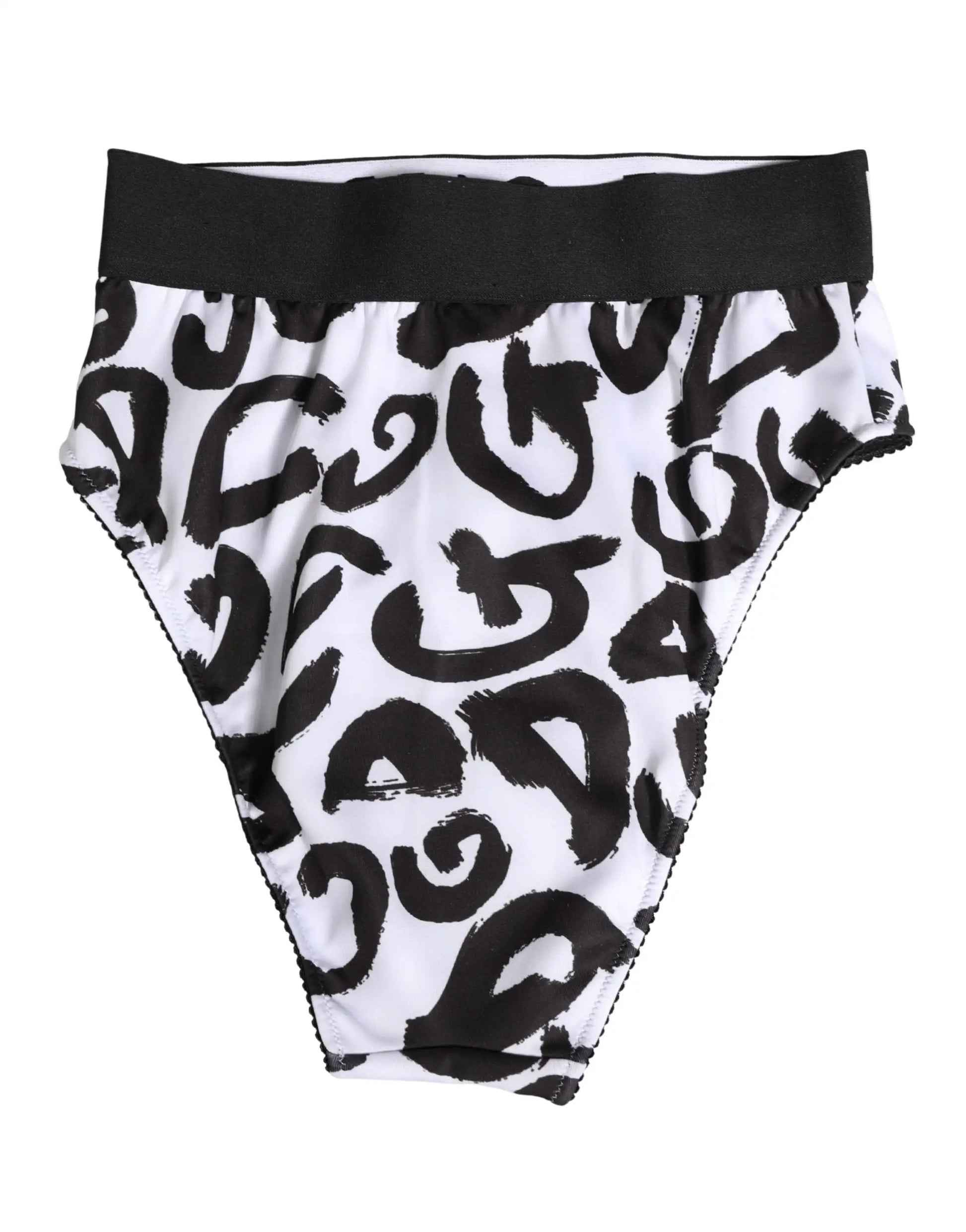Dolce & Gabbana Black White Graphic Logo High Brief Underwear by Dolce & Gabbana