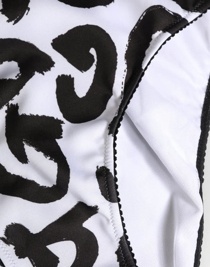 Dolce & Gabbana Black White Graphic Logo High Brief Underwear by Dolce & Gabbana