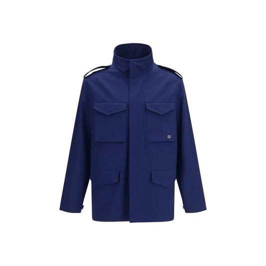 Valentino Blue Cotton Coat by Valentino