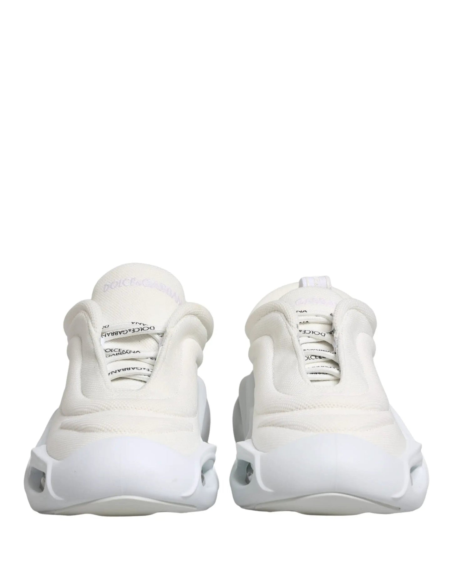Dolce & Gabbana White Slip On Wave Low Top Sneakers Shoes by Dolce & Gabbana