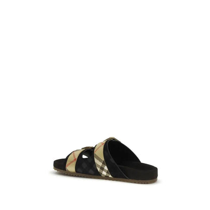 Burberry Black Calf Leather Bos Taurus Strap-On Sandals by Burberry