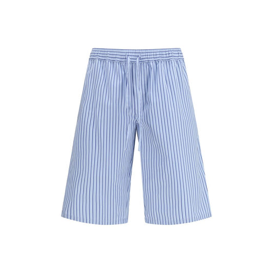 Dolce & Gabbana – Short Bermuda Popeline Rayée Bleu SS26