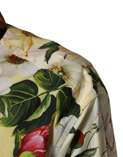 Dolce & Gabbana Multicolor Floral Animal Print Collared Shirt by Dolce & Gabbana