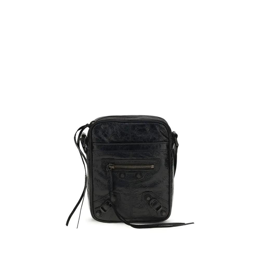 Balenciaga Black Lamb Ovis Aries Aries Shoulder Bag by Balenciaga