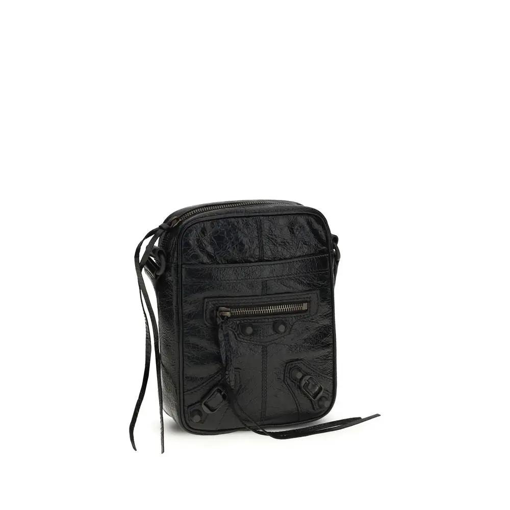Balenciaga Black Lamb Ovis Aries Aries Shoulder Bag by Balenciaga
