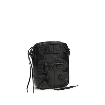Balenciaga Black Lamb Ovis Aries Aries Shoulder Bag by Balenciaga