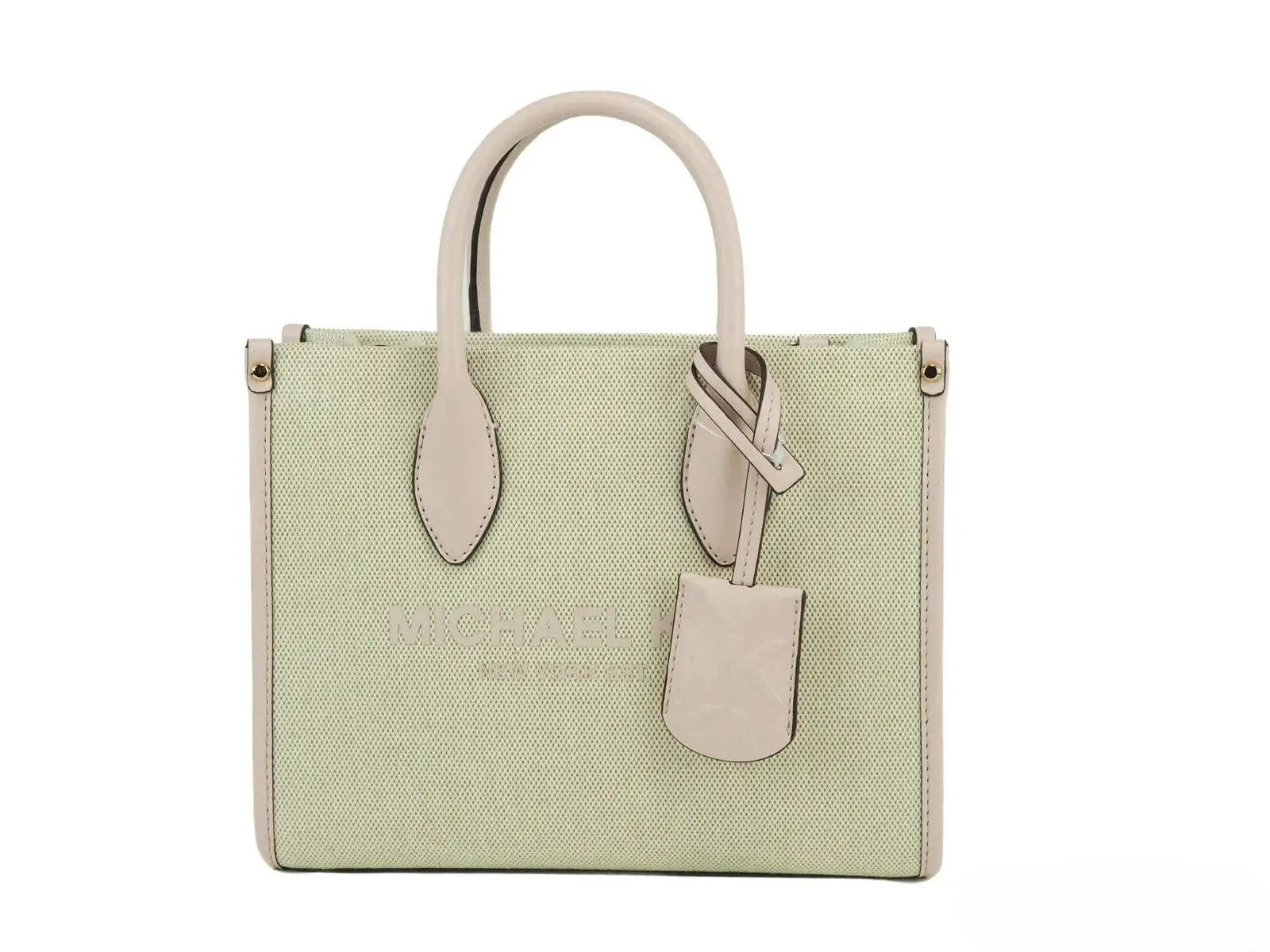 Michael Kors Mirella Small Powder Blush Canvas Shopper Crossbody Handbag Purse by Michael Kors