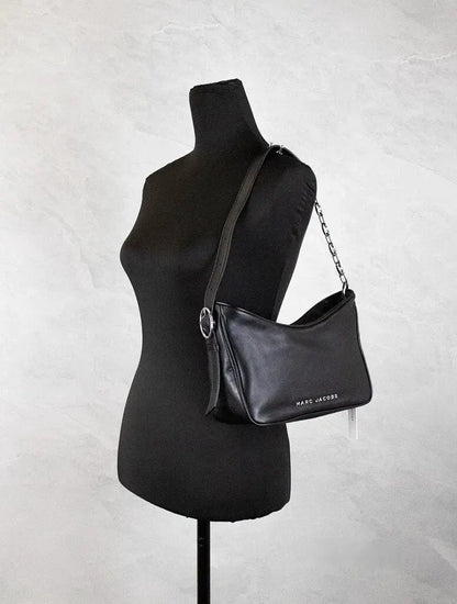 Marc Jacobs Tempo Small Black Smooth Leather Hobo Convertible Shoulder Bag Purse by Marc Jacobs