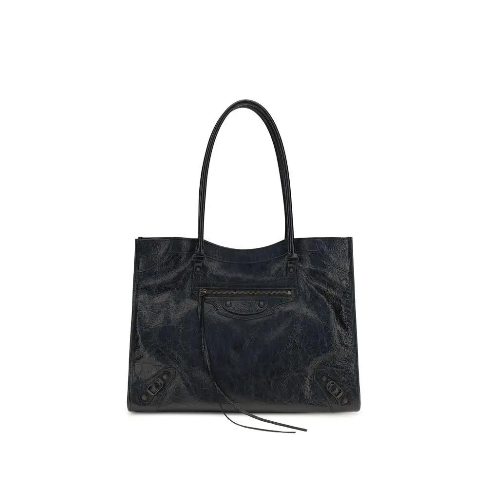 Balenciaga Black Lamb Ovis Aries Aries Shoulder Bag by Balenciaga